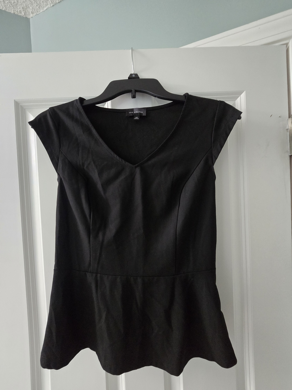 The Limited Black V-Neck Peplum Top